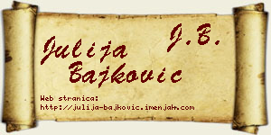 Julija Bajković vizit kartica
